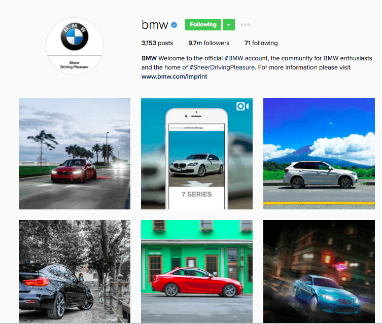 Best Brands on Instagram - BMW
