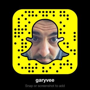 GaryVee on Snapchat - Follow Gary Vaynerchuck on Snapchat to get a sneak peek at how he builds his personal brand, along with great motivational tips on how to succeed in entrepreneurship.