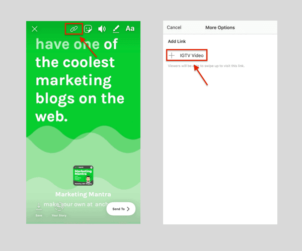 or you could simply do a 15 second promo to your igtv video and then provide a link to the video users will just have to swipe up to watch your igtv video - what is an instagram video view green buzz agency